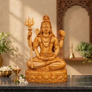 Statue en bois du Dieu Shiva, idole artisanale de Mahadev, décoration de temple domestique, cadeaux spirituels, décoration religieuse pour salle de méditation - Product Image 4