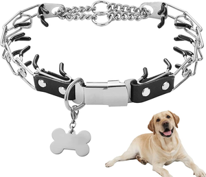 <span class=keywords><strong>Collar</strong></span> de Eslabones para Perro con Hebilla de Liberación Rápida, Eslabones de Acero Inoxidable para <span class=keywords><strong>Collar</strong></span> de Adiestramiento Canino, con Puntas de Goma y Etiquetas de Identificación Personalizadas - Product Image 1