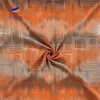 Tissu tissé 100% viscose, imprimé abstrait brun chaud, léger, pour robes d'été pour femmes