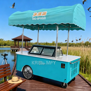 Carrito de helados y gelato, carrito de flores para exteriores, vitrina expositora de helados, quiosco, carrito de comida, carrito congelador callejero, heladería móvil - Product Image 4