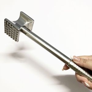 Stainless Steel Meat Tenderizer 304 Stainless Steel Double Sided Kitchen Tool For Steak Pounding - Product Image 2