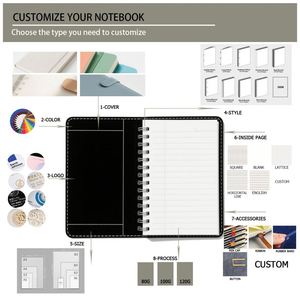 Carnet de notes/agenda A6 à 6 anneaux, personnalisable avec couverture imprimée, pour entreprise, prix d'usine, vente en gros - Product Image 2