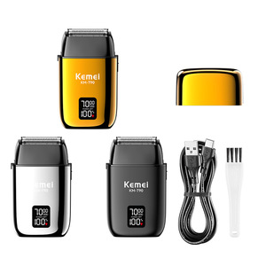 Rasoir électrique Kemei KM-T90 à trois têtes oscillantes, affichage numérique, tondeuse à barbe, couleur tournesol, batterie rechargeable - Product Image 2