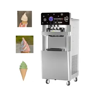 Máquina Expendedora de helados con estructura de acero inoxidable de 3 sabores, máquina expendedora de helados de servicio suave comercial