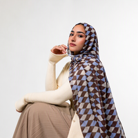Nouveau Hijab pour Femmes 2027 – Hijab Personnalisé en Modal Imprimé à Carreaux Style Campagne Argyle – Hijab en Modal à Carreaux