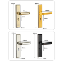 Poignées de Porte Intérieures et Serrures Haut de Gamme en Zinc-Aluminium Antirouille pour Hôtels et Résidences, avec Clé, pour Portes en Bois
