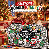 Couverture à colorier soi-même pour enfants et adultes, à personnaliser avec des marqueurs lavables, en velours, 50x60, lavable en machine, cadeau
