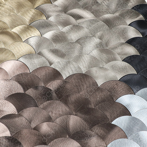 Modern Peel and Stick Mosaic champagne Color Easy Diy Fish Scale Shape Decorative Aluminum Composite Mosaic Waterproof - Product Image 5