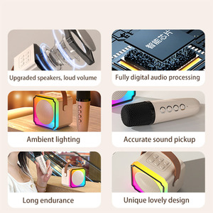 Nuevo Altavoz KTV P8 con Micrófono, Mini Altavoz Portátil, Micrófono Inalámbrico, Efecto de Voz Mágico, Micrófono Dual para Duetos, Uso en Interiores y Exteriores - Product Image 4