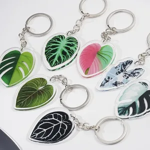 Atacado Faça Seu Próprio Logotipo Personalizado Chaveiro Impresso Encantos Acrílicos Amostra Grátis Plástico Transparente Dos Desenhos Animados Anime Keychain