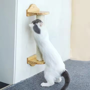 Venta al por mayor gato rascador árbol montado en la <span class=keywords><strong>pared</strong></span> gato Sisal estante juguetes gato escalada rascador - Product Image 3