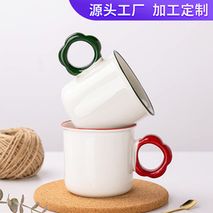 <b>Ceramic</b> Mug With Floral Handle Coffee <b>Cup</b> Gift Mug Custom Logo Processing - Product Image 3