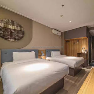 Meubles sur mesure pour hôtel 3 étoiles, ensemble complet de chambre à coucher, cadre de lit en bois avec tables de chevet, armoire, meubles TV - Product Image 2