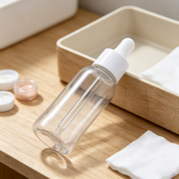 Flacon compte-gouttes PET de 30 ml, 40 ml, 50 ml, 60 ml avec logo personnalisé pour la distribution de lotion et de shampoing