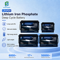 Paket Baterai LiFePO4 12V 200Ah 12.8V Deep Cycle 6000 Siklus Smart BMS Pengganti Aki Timbal Asam untuk RV Yacht Penyimpanan Energi Surya