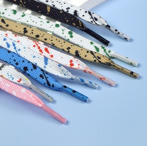 Lacets de chaussures personnalisés en polyester double couche de 8 mm de large, imprimés à l'encre, style artistique, colorés, pour baskets - Product Image 3