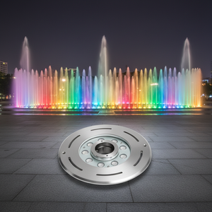 Lumière de fontaine submersible LED étanche en acier inoxydable à commande DMX DALI à changement de couleur IP68 pour usage extérieur - Product Image 5