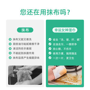 Lingettes de cuisine Goddess Of Fortune, 60 pièces, nettoyage jetable pour la cuisinière et la hotte aspirante, dégraissantes - Product Image 5