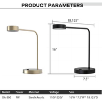 Lampes de table LED créatives, modernes, simples et flexibles en acrylique et acier pour bureau, chevet, chambre, étude, lecture et art