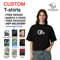 T-shirt en coton personnalisé pour homme, manches courtes, col rond, coupe ample, broderie imprimée, motif lettres sur le devant, style décontracté