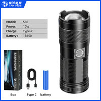 Linterna Táctica de Emergencia, 30W LED, Recargable por USB, Aleación de Aluminio, Antorcha para Exteriores, Impermeable, 12000 Lúmenes, Zoom Ajustable