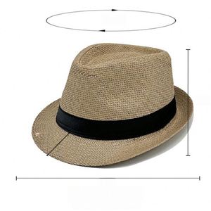 Sombrero Fedora de Paja con Logotipo Personalizado, Económico y a <span class=keywords><strong>la</strong></span> Moda, para Hombre y Mujer, para Verano, <span class=keywords><strong>Playa</strong></span>, Jazz - Product Image 4