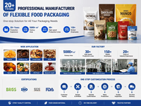 Kemasan Kue Segel Panas Cetak Kustom Tiga Sisi dengan Jendela Transparan, Pouch Komposit Food Grade untuk Mentega, Biskuit, Kue, Kemasan Retail