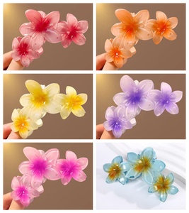 <span class=keywords><strong>PL</strong></span> 10cm Großhandel Neueste Blumen Haar Klaue Clips Mode Haars pange Zubehör für Frauen Acryl Haars pangen - Product Image 6