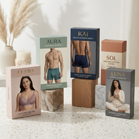 Boîte à double rabat avec logo personnalisé pour vêtements, sous-vêtements, chaussettes, t-shirts, finition mate, boîte en carton blanc