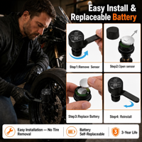 CE FCC – capteur externe personnalisé 120psi, affichage de l'application Mobile, capteur TPMS pour système IOS Android