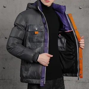 Plus Size Puffer Jacket Men Fill Cotton Men Outdoor Clothing Rimq Winter Bomber Jacket Men Custom Patches Blazer