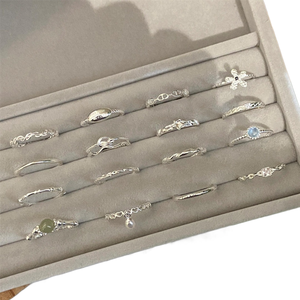 Anneaux ajustables en argent sterling 925, bijoux de mode en gros pour femmes - Product Image 1