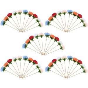 Rose Fruit Sticks 10 Pack Disposable Bamboo Skewers For Dessert Table Decoration - Product Image 3