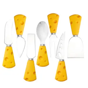 Stainless Steel Cheese Knife Fork Spoon Set Creative Western Tableware For Kids For Cream Cheese Pizza Jam Cheese Tools