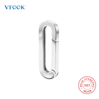 VFOOK Apprêts pour la fabrication de bijoux quotidiens en gros, fermoir en argent sterling 925 de forme spéciale avec logo personnalisé pour breloque de collier