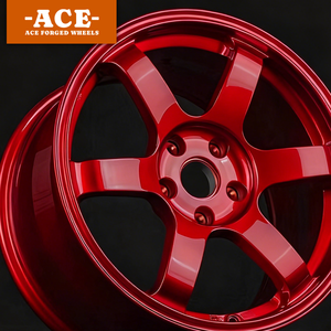 Jantes forgées rouges brillantes personnalisées pour voitures de course, jantes sport pour Rays Volk Racing TE37 pour Benz, BMW, Audi, Porsche, Corvette C8 C7, Supra - Product Image 2