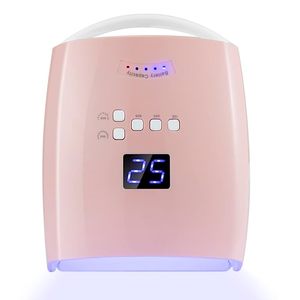 48W Rechargeable UV LED Nail Lamp,Cordless Professional Gel Nail Lights Nail Art Manicure <b>Tools</b> for Home and Salon (<b>Pink</b>) - Product Image 1
