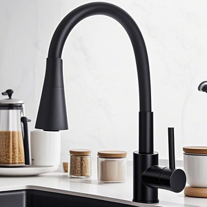 <span class=keywords><strong>Robinet</strong></span> de cuisine moderne à poignée unique en acier inoxydable, <span class=keywords><strong>robinet</strong></span> d'<span class=keywords><strong>eau</strong></span> <span class=keywords><strong>chaude</strong></span> et <span class=keywords><strong>froide</strong></span> noir mat commercial, <span class=keywords><strong>robinet</strong></span> de lavabo rotatif flexible - Product Image 3