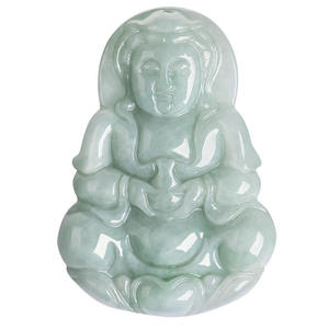 Pendentif en jade naturel de Guanyin du Myanmar, style chinois, design original, cadeau avec certificat d'évaluation GY31 - Product Image 5