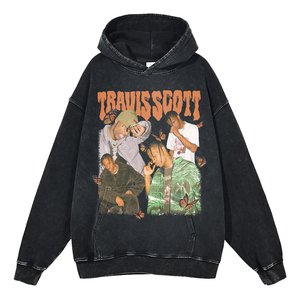 Felpa con Cappuccio Vintage Invernale Unisex (<span class=keywords><strong>Astroworld</strong></span>/Birds Eye View) Stile Hip Hop Streetwear Ecologica Antivento Vestibilità Ampia - Product Image 3