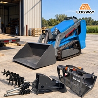 Chargeuse compacte sur pneus LOGWAY en stock, capacité de charge nominale de 550 kg, utilisation polyvalente pour les espaces étroits, mini-chargeuse compacte sur pneus
