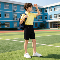 Shorts d'Uniforme Scolaire Personnalisés pour Garçons et Filles du Primaire, Taille Semi-Élastiquée, Pantalons Courts pour Étudiants
