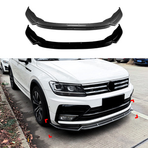 Amp-Z Volkswagen Tiguan Mk2 R-Line Lèvre de pare-chocs avant texture fibre de carbone 2017-2020 Modification extérieure - Product Image 1