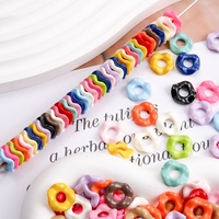 Perles rondes perforées en acrylique à dentelle ondulée, breloque pour sac, chaîne de téléphone en acrylique, bracelet, accessoires de bijoux DIY