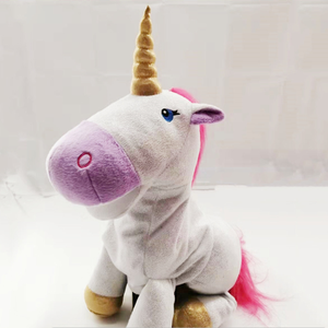 Juguete de Peluche Personalizado de Unicornio Blanco con Pelo Rosa y Cuerno Dorado de 31cm-50cm para Niños de 2 a 4 Años, Unisex, Animal de Peluche Suave - Product Image 3