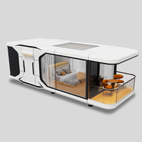 Capsule d'hôtel extérieure mobile en panneaux sandwich d'acier, mini-villa préfabriquée extensible de luxe moderne, type conteneur, pod de couchage Apple