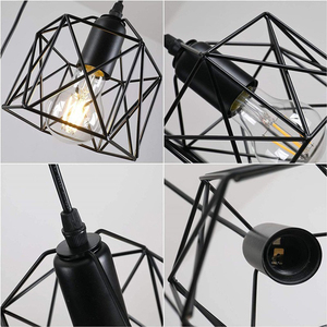 <span class=keywords><strong>Suspension</strong></span> industrielle en fer forgé style farmhouse, réglable en hauteur, avec douille E26/E27, pour salle à manger et chambre à coucher, disponible en stock local - Product Image 3
