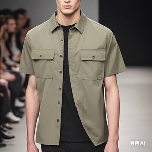 <span class=keywords><strong>Chemise</strong></span> décontractée d'été pour <span class=keywords><strong>homme</strong></span> en <span class=keywords><strong>lin</strong></span> respirant à manches courtes perlée avec poche et traitement anti-repassage - Product Image 6