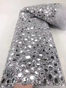 LHY Eco-Friendly Mesh African Lace Fabric for Wedding Dress High Quality Guipure <strong>Embroidery</strong> Sequin Bridal <strong>Material</strong> Women - Product Image 2