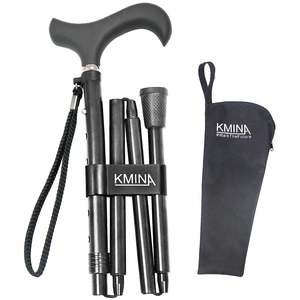 Bastón Plegable, Bastones para Caminar para Personas Mayores, Negro, Aluminio, KMINA, K10019 - Product Image 1